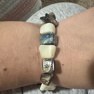 Natural Mother of Pearl and Abalone Bracelet